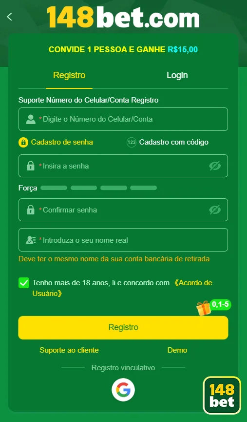 Usuário jogando no aplicativo mobile da 148bet